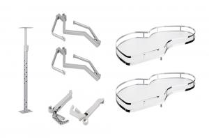 StrongWire sarokpolcok csillapítással classic 450mm balra-fehér aljjal/krómozott