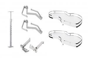 StrongWire sarokpolcok csillapítással classic 450mm jobbra-fehér aljjal/krómozot