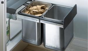 HETTICH 49473 Bin.it Duo II - 400 mm szemeteskosár fekete