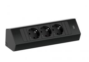 BACHMANN 932.100 Casia 2, 3x230V,  fekete RAL9005 schuko