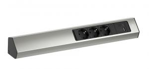 BACHMANN 932.006 Casia 2, 3x230V + 1xUSB A/C rozsdamentes acél utánzat schuko