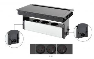 VersaFlap Mono 2.0 elektromos aljzat 3x 230V, Fr, matt fekete - csak kicsomagolv