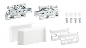 STRONG állítható vasalat fém, fehér takarósapkákkal