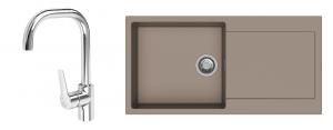 K-StrongSinks S3 mosogató szett Zala 1000, barna + Garonne csaptelep, króm