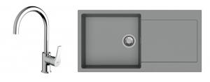 K-StrongSinks S3 mosogató szett Zala 1000, szürke + Rhona csaptelep, króm