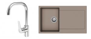 K-StrongSinks S3 mosogató szett Zala 860, barna + Garonne csaptelep, króm