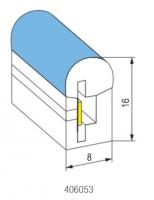 STRONG szilikon rugalmas profil 8x16mm LED szalagokhoz akár 10W/m 10mm-ig