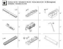 TERNO T-Belt univerzális szerelvénykészlet szinkronajtókhoz 80 kg, fekete