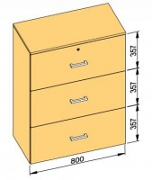 K-BBP R3 típusú irattartó szekrény 762 mm belső szélességhez, 1076 mm magasságho