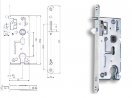 HOBES K 106A zár a tolóajtóba 72/60 PZ