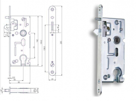 HOBES K 106A zár a tolóajtóba 72/60