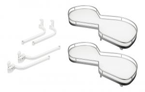 KES 235010 LeMans II, rohové police, Arena Classic, 400mm, pravý - bílá/stříbrná