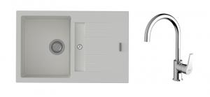 K-StrongSinks S3 mosogató szett Vardar 780 fehér + Rhona csaptelep króm