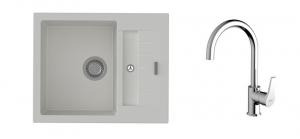 K-StrongSinks S3 mosogató szett Vardar 615 fehér + Rhona csaptelep króm