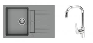 K-StrongSinks S3 mosogató szett Vardar 780 szürke + Garonne csaptelep króm