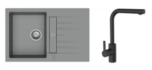 K-StrongSinks S3 mosogató szett Vardar 780 szürke + Ipoly csaptelep fekete
