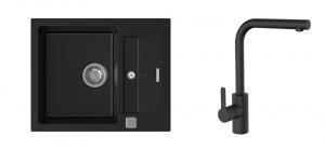 K-StrongSinks S3 mosogató szett Vardar 615 fekete + Ipoly csaptelep fekete