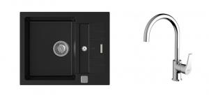 K-StrongSinks S3 mosogató szett Vardar 615 fekete + Rhona csaptelep króm