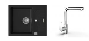 K-StrongSinks S3 mosogató szett Vardar 615 fekete + Stréva csaptelep króm