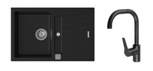 K-StrongSinks S3 mosogató szett Vardar 780 fekete + Garonne csaptelep fekete