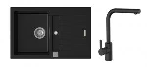 K-StrongSinks S3 mosogató szett Vardar 780 fekete + Ipoly csaptelep fekete