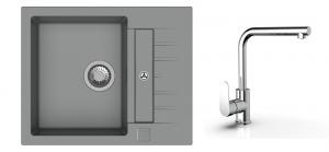 K-StrongSinks S3 mosogató szett Vardar 615 szürke +  Stréva csaptelep króm