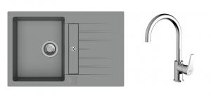 K-StrongSinks S3 mosogató szett Vardar 780 szürke + Rhona csaptelep króm