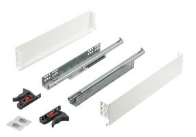 K-StrongMini fiók 89/270mm, csillapított teljeskihúzású fióksínnel 30kg, fehér