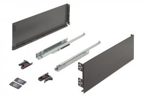 K-StrongMini fiók 185/270mm, csillapított részlegeskihúzású fióksínnel 25kg, szü