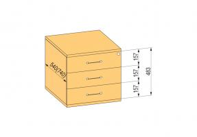 K-BBP kontejner 540/392 mm typ 6 zásuvka plast celovýsuv tlumený dotah