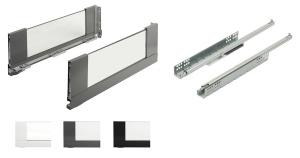 K-StrongMax Uni 16 fiókvasalat H185/500mm üveg oldalfal, fekete