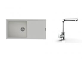 K-StrongSinks S3 mosogató szett Labe 1000x500mm fehér + Stréva csaptelep króm
