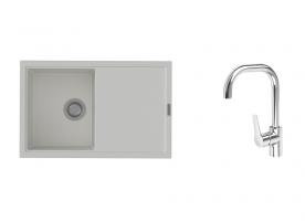 K-StrongSinks S3 mosogató szett Labe 780x500mm fehér + Garonne csaptelep króm