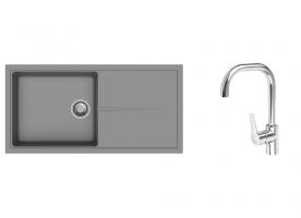 K-StrongSinks S3 mosogató szett Labe 1000x500mm szürke + Garonne csaptelep króm