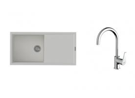 K-StrongSinks S3 mosogató szett Labe 1000x500mm fehér + Rhona csaptelep króm