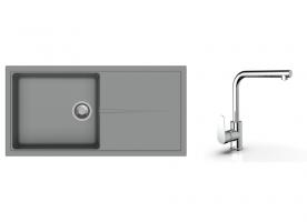 K-StrongSinks S3 mosogató szett Labe 1000x500mm szürke + Stréva csaptelep króm