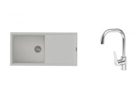 K-StrongSinks S3 mosogató szett Labe 1000x500mm fehér + Garonne csaptelep króm