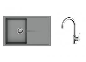 K-StrongSinks S3 mosogató szett Labe 780x500mm szürke + Rhona csaptelep króm