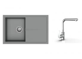 K-StrongSinks S3 mosogató szett Labe 780x500mm szürke + Stréva csaptelep króm