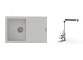K-StrongSinks S3 mosogató szett Labe 780x500mm fehér + Stréva csaptelep króm