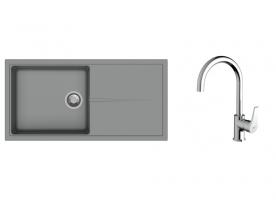 K-StrongSinks S3 mosogató szett Labe 1000x500mm szürke + Rhona csaptelep króm