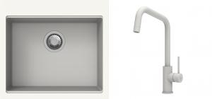 K-StrongSinks S3 mosogató szett Ipel 560x510mm fehér + csaptelep Arda fehér