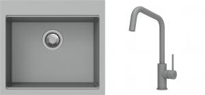 K-StrongSinks S3 mosogató szett Ipel 560x510mm szürke + csaptelep Arda szürke