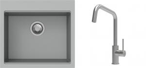K-StrongSinks S3 mosogató szett Ipel 560x510mm szürke + csaptelep Arda nerez