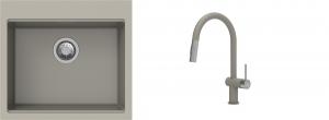 K-StrongSinks S3 mosogató szett Ipel 560x510mm bézs + csaptelep Neris bézs