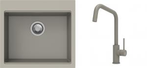 K-StrongSinks S3 mosogató szett Ipel 560x510mm bézs + csaptelep Arda bézs