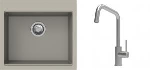 K-StrongSinks S3 mosogató szett Ipel 560x510mm bézs + csaptelep Arda nerez