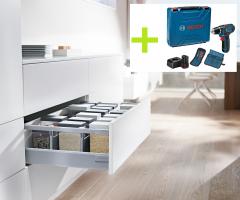 K-BLUM Antaro készlet 500 mm / 30 kg, szürke, csavaros rögzítés + Bosch GSR 12V-