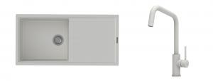 K-StrongSinks S3 mosogató szett Labe 1000x500mm fehér + csaptelep Arda fehér