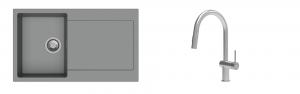 K-StrongSinks S3 mosogató szett Zala 860x500mm szürke + csaptelep Neris nerez